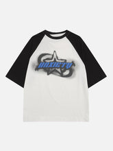 T-Shirt mit Schaumdruck und Sternenschatten